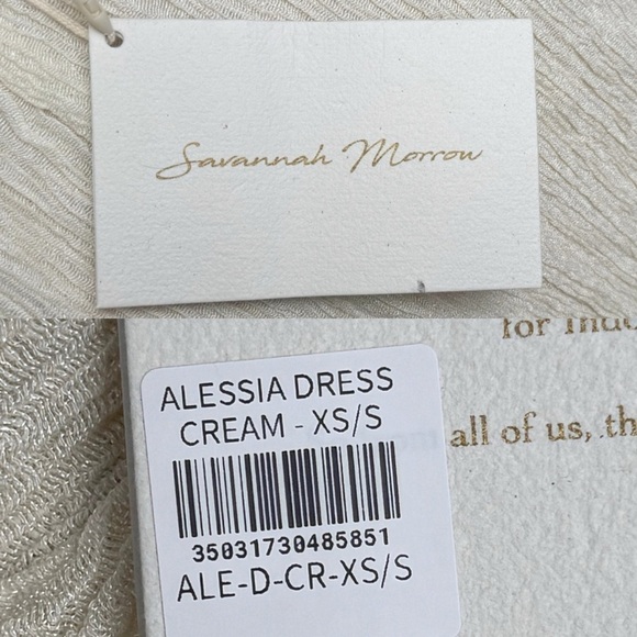 NWT Savannah Morrow Alessia Belted Silk/Bamboo-Blend Crepon Maxi Dress in Cream - Picture 13 of 13